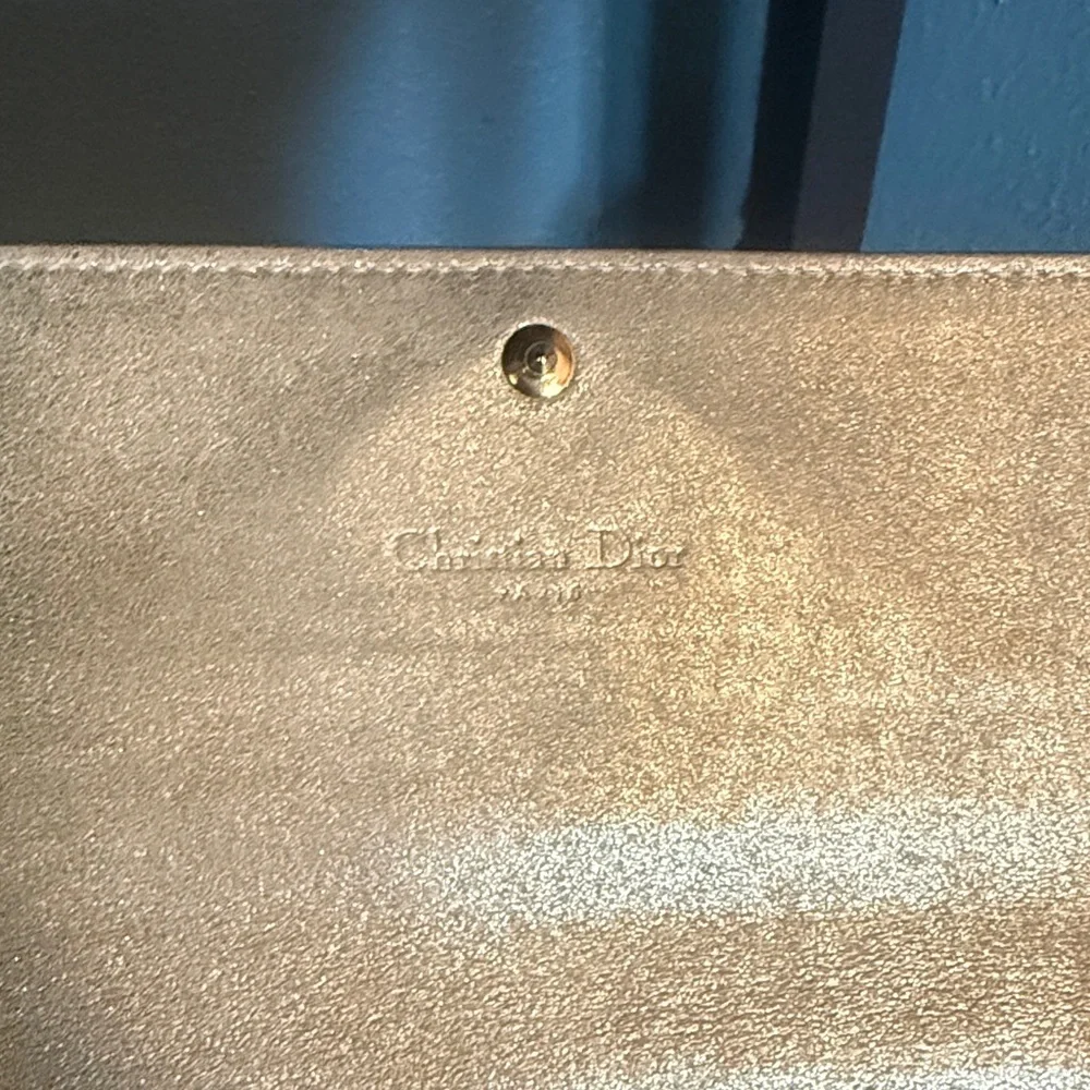 Christian Dior Metallic Gold Clutch Wallet